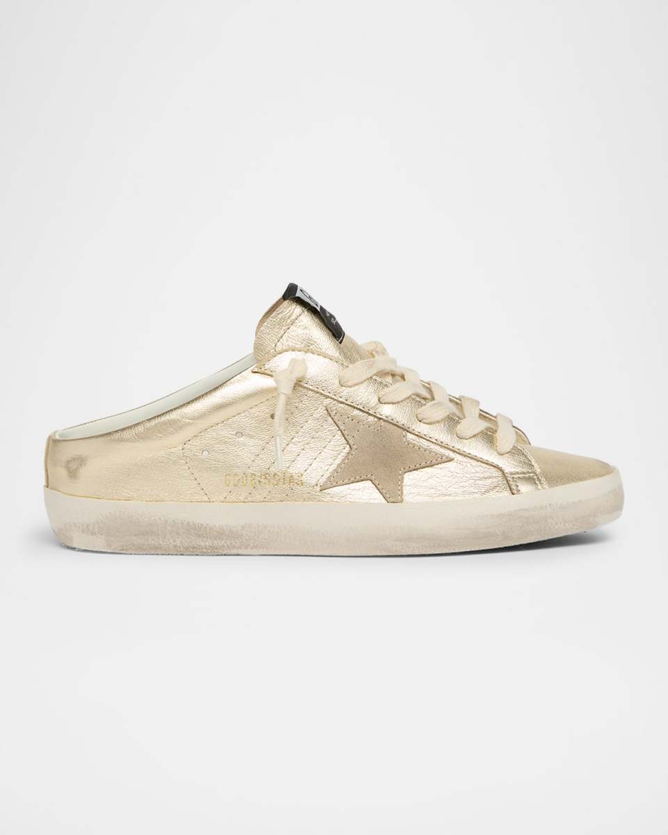 Super Star Sabot Metallic Leather Slide Sneakers